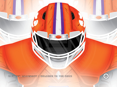 WELCOME Series | Clemson college football flat football graphic design illustrator poster sports vector