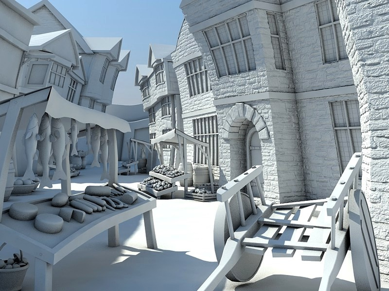 Ancient Market Place 3d vray game market ancient visualization render 3ds max ipad