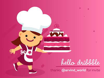 Invite Shot cake dribbble first shot hello hello dribbble invite