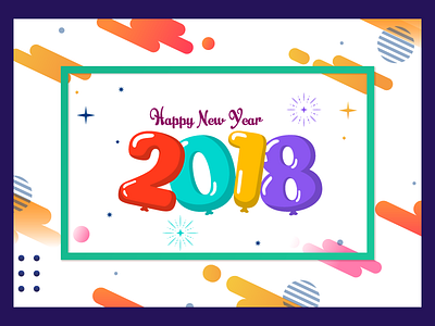 Happy New Year 2018 2018 celebration illustration new year