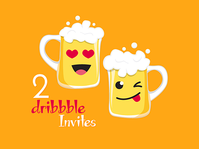 Dribbble Invites beer mug clean color dribbble dribbbleinvites invites