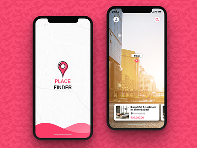 Place Finder application apartment app booking hotel ios map near by place place finder splash ui ux