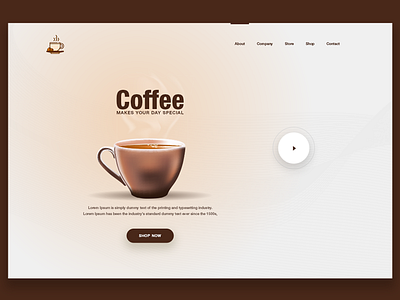 Landing Images branding coffee illustrator landing page shop now ui user ux