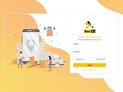 Login (Live Tracking Vehicle Application) app design application design branding door to door illustrations login screen tracking transport ui ux ux ui vector vehicle