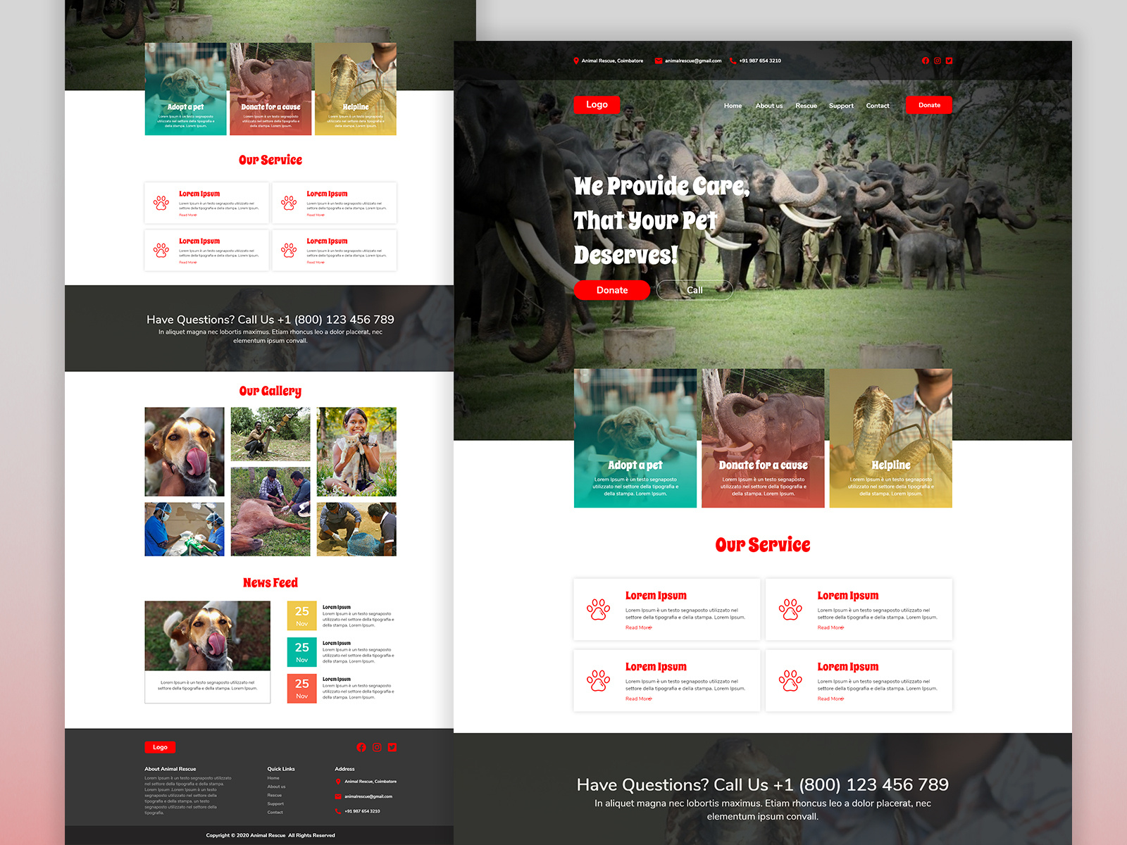 Animal Welfare Charity - Landing Page by Warkisremy on Dribbble