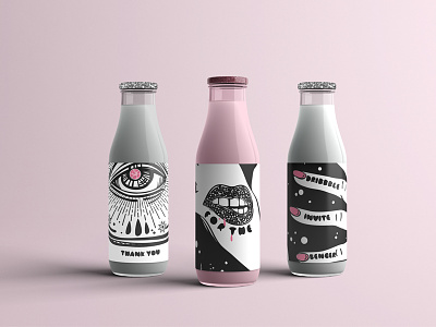 Debut shot Dribbble magic milk packaging. abstract black branding concept art debut illustration minimal modern packaging sencer white