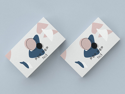 Pop Pop Packaging company concept abstract black blue branding business card concept art illustration modern packaging pink