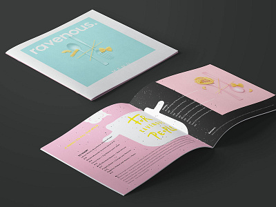 Ravenous Menu Print Design branding illustration logo logo a day menu minimal modern packaging typography