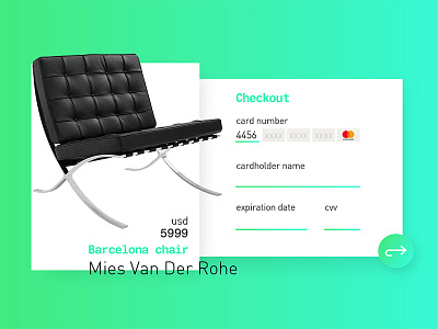 Daily UI - Day #2 Credit Card Checkout barcelona card checkout credit daily100 dailyui design graphic interface mies ui