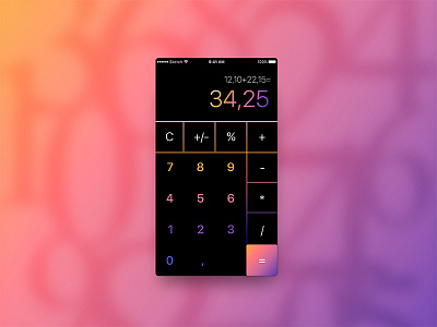 Daily UI - Day #4 Calculator branding calculator daily100 dailyui graphic interface numbers ui ux