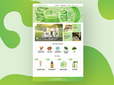 Nature Republic Homepage Concept beauty concept green homepage liquid makeup nature republic skincare user experience user interface website website design