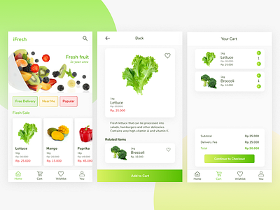 Grocery App - Check Out cart check out concept ecommerce ecommerce app fruit grocery mobile mobile app mobile app design user experience user interface vegetable wishlist