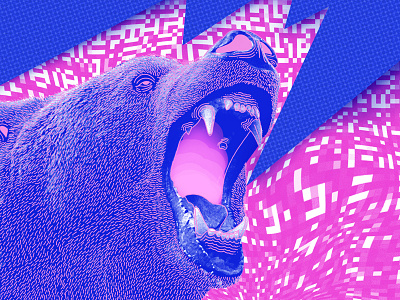 Bear alcohol bear photoshop pixel poster scream typography