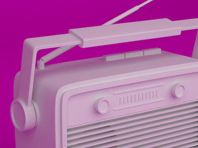 Radio 3d 3dmax personal project pink radio