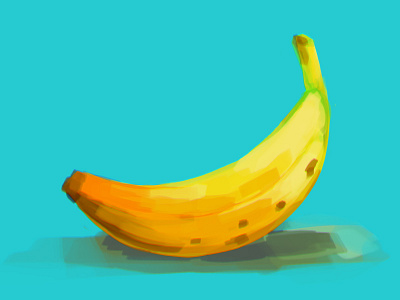 Banana banana color drawing fruit light painting shadow study