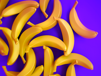 Plastic Banana 3d 3dmax banana fruit plastic render tropical vray