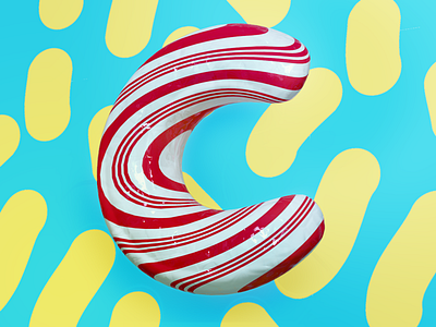 36 Days of Type — C 36days 36daysoftype 3d 3dmax c candy letter lettering vray