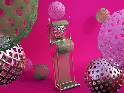 36 Days of Type — I 36 days 36 days of type 3d 3d max balls i is lettering metal pink typography vray