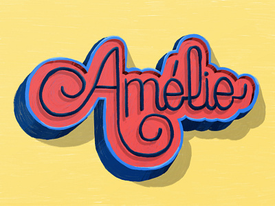 Amélie digital french friend girl lettering name painting