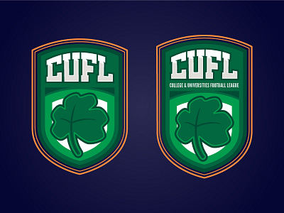 CUFL | College & Universities Football League football ireland league logo redesign shamrock