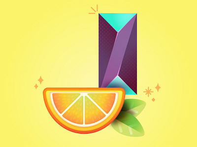 Illustrated Alphabet | J abstract alphabet citric fruit illustration illustrator j letter lettering orange