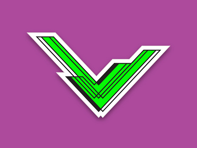 Logo | Client: Rollfine band green l logo music purple shape stiker
