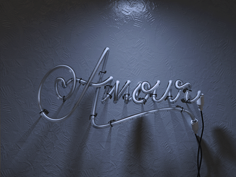 Sign Lettering Amour amor amour calligraphy cinema4d course domestika lettering love render zigor samaniego