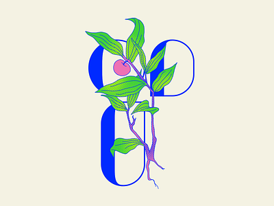 Type Fighter 2019 | Letter G botanic cherry geometric halftone illustration illustrator letter lettering photoshop plant tree