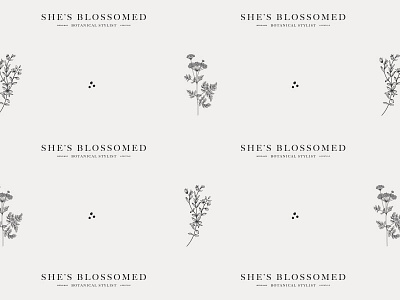 She's Blossomed Tissue Paper design florist illustration logo minimal pattern typography