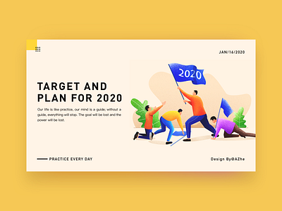 Target and plan for 2020 hello dribble illustration typography