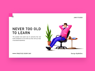 Never Too Old To Learn-Practice Every Day app hello illustration logo