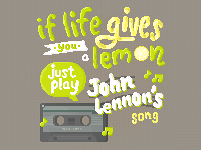 Play John Lennon's Song - Pixel art Illustration 8bit design illustration johnlennon nintendo pixel pixel art pixelart pixelartist pixelicatom pixels quote thebeatles typography