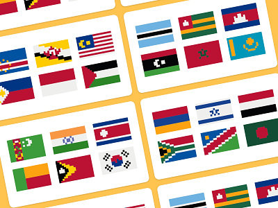 Country Flags in Pixel Art Version