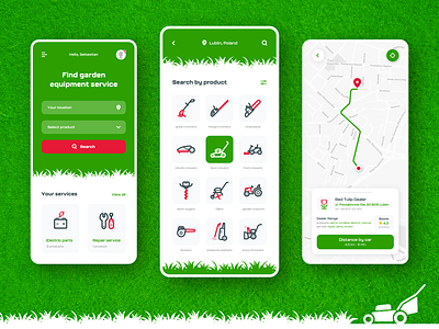 lawn mower app app mobile mobile app mobile design mobile ui