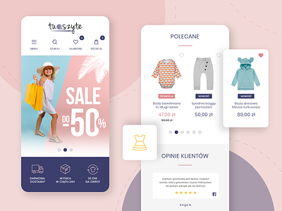 TuSzyte - online store mobile webdesign e-shop ecommerce mobile online shop online store product design ui web design webdesign website design