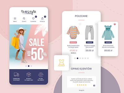 TuSzyte - online store mobile webdesign