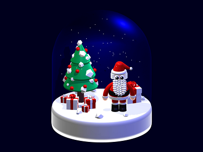 Merry Christmas 🤩🎄🎁 3d 3d character 3d illustration christmas christmas tree gift box illustration new year santa claus snowflake spline spline tool xmas