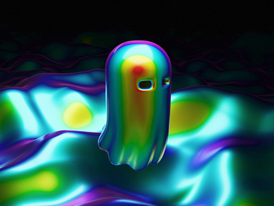Ghost in metaverse 👻 3d 3dart 3ddesign blender color ghost glossy illustration metaverse render web3