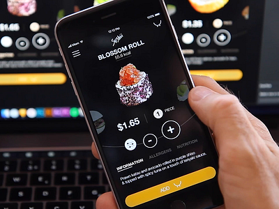Sushiii iOS animation app dark design food ios motion principle sushi ui ux