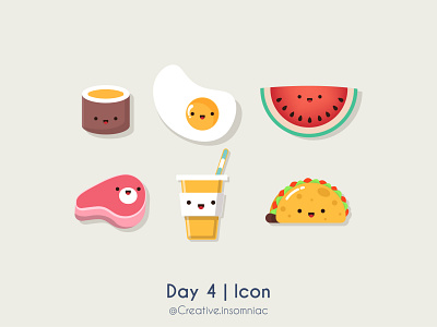 Cute Food Icon cute cute art design flat food illustration instantfood junk vector