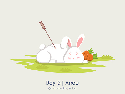 Dead Rabbit Killed By an Arrow :( arrow dead flat illustration rabbit ui vector