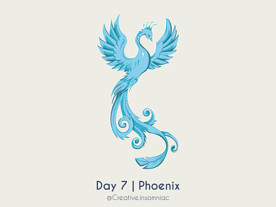 Water Phoenix "Sigmarus" bird blue illustration logo phoenix