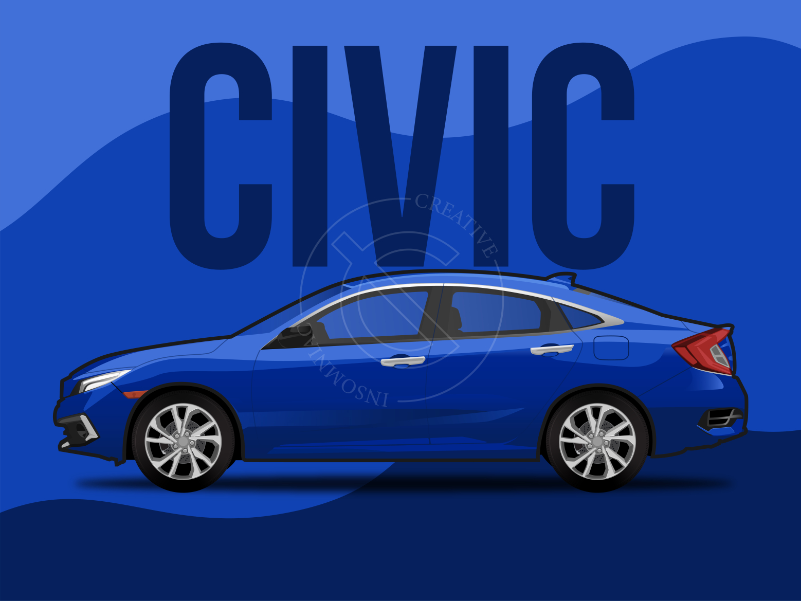 Honda Civic Illustration By Ahmad Ihsan On Dribbble