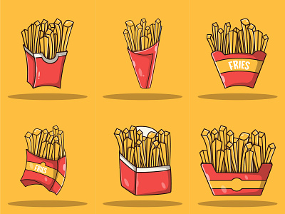 Fries Vector Set Illustration vector pattern