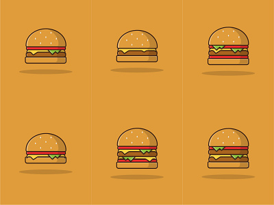 Hamburger Vector Set Illustration
