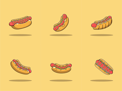 Hot Dog Vector Set Illustration vector pattern