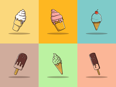 Ice Cream Vector Set Illustration