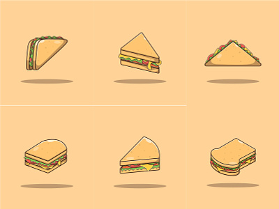 Sandwich Vector Set Illustration vector pattern