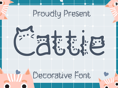 Cattie Font branding cat font cute font decorative font typography