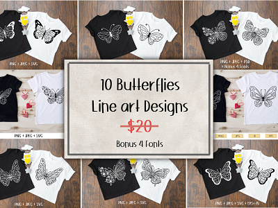 Butterfly line art Design